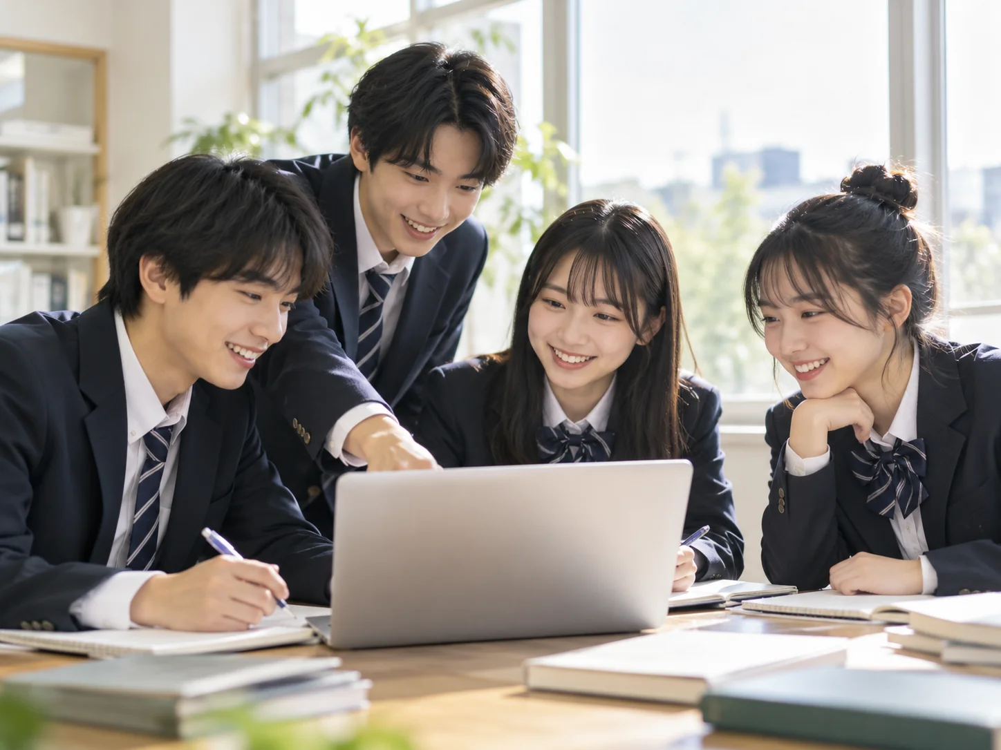 Illustrative image of students studying together