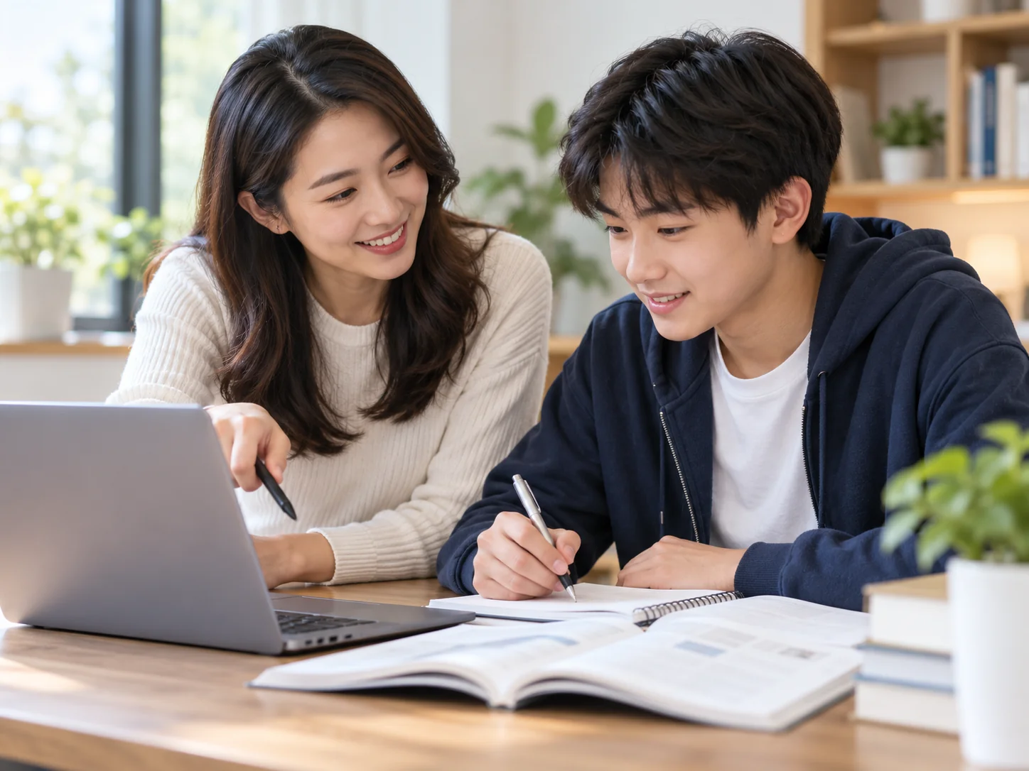 Illustrative image of a tutor helping a student